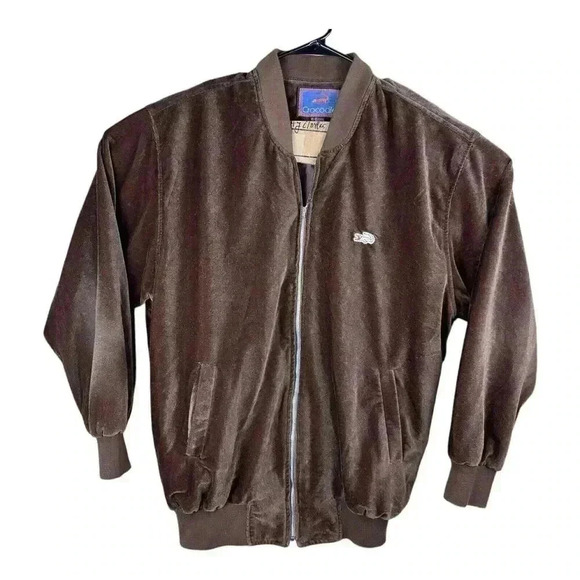 Vintage 70’s “Crocodile” Logo Lacoste Velour Jacket Zip-Up Brown Size XXXL L@@k - Picture 1 of 15